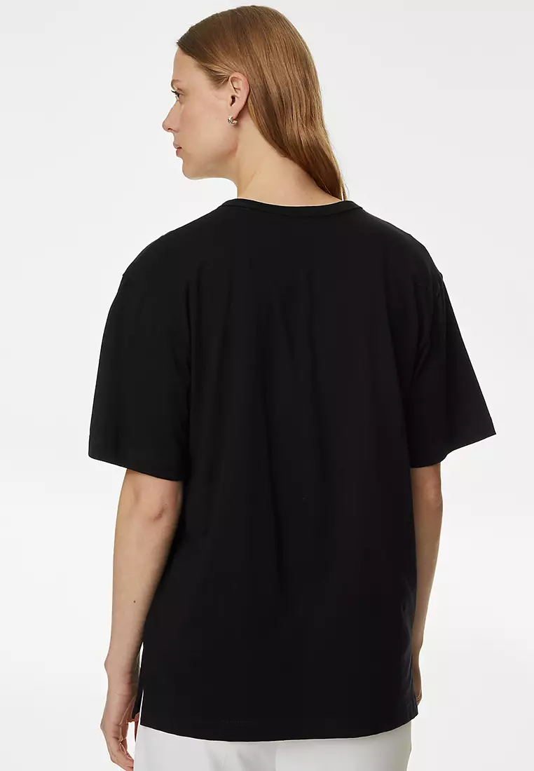 Pure Cotton Crew Neck Oversized T-Shirt