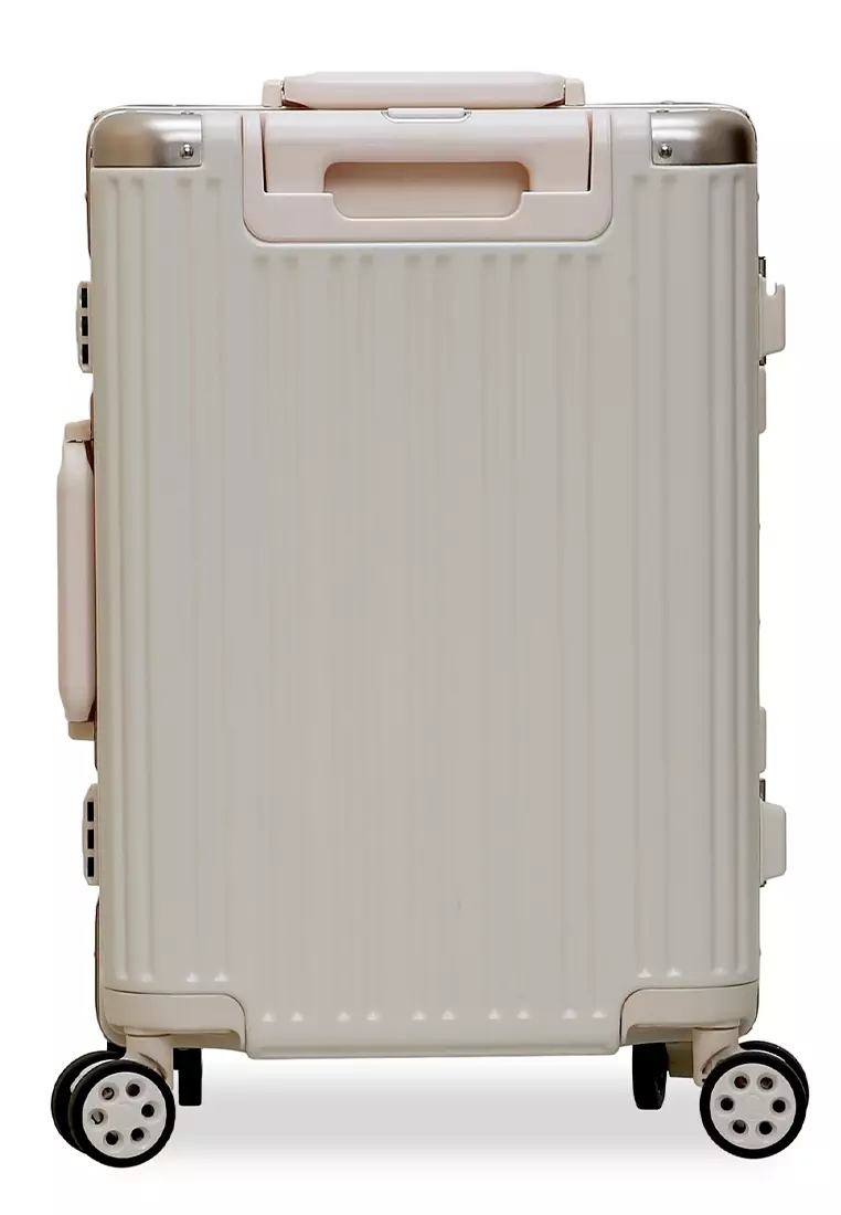 Carlton Koper Frame Aluminium Unisex Size 20 Inch Travel Bag Large Compartment TSA Lock Material Polycarbonate ORIGINAL - White