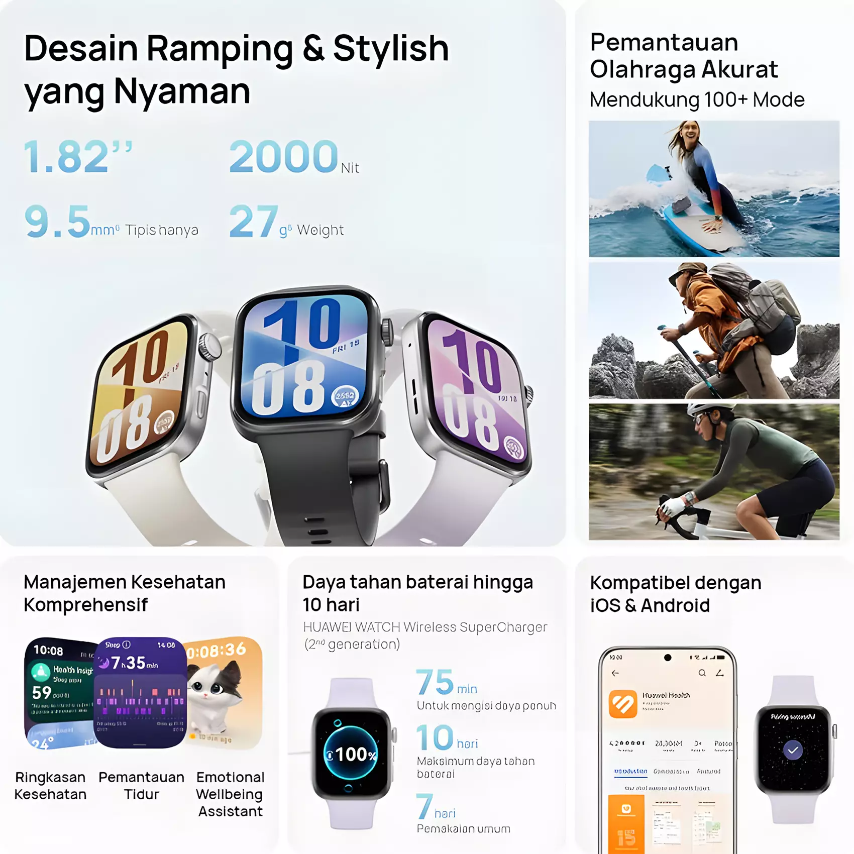 HUAWEI WATCH FIT 4 Series | Stylish Design | GPS | 10-Day Battery Life* | Sports Tracking | Health Management - White