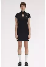 Buy Fred Perry Fred Perry SD9114 Printed Trim Piqué Dress (Black