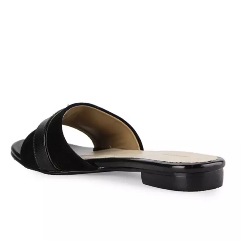 Cortis Sandal wanita Flat Slip On - Black
