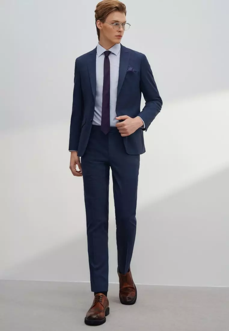Anti-Bacterial Slim Fit Check Suit Blazer
