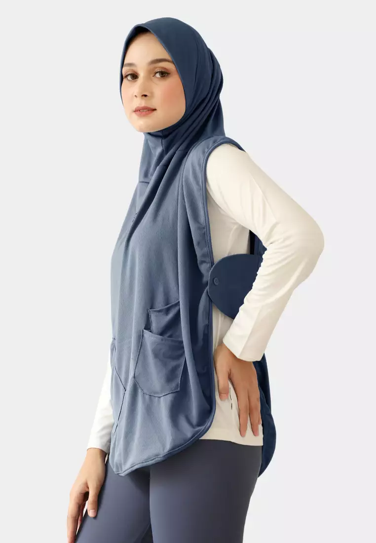 Hijab Vest Olahraga Nara Sporty Pocket - Dark Ocean