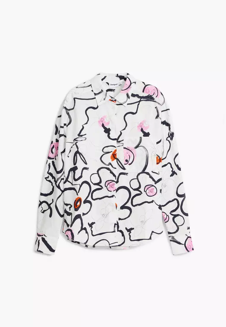 Desigual Woman Light floral shirt.