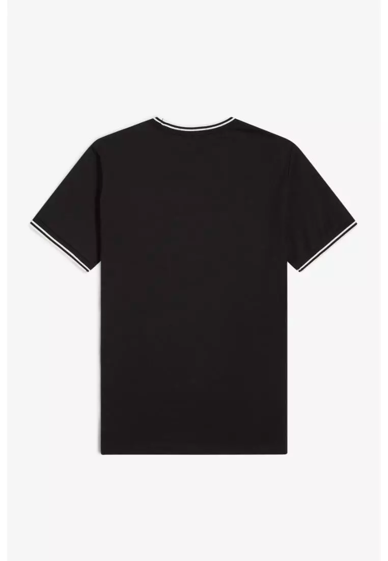 Fred Perry M1588 Twin Tipped T-Shirt (Black / Shaded Stone)