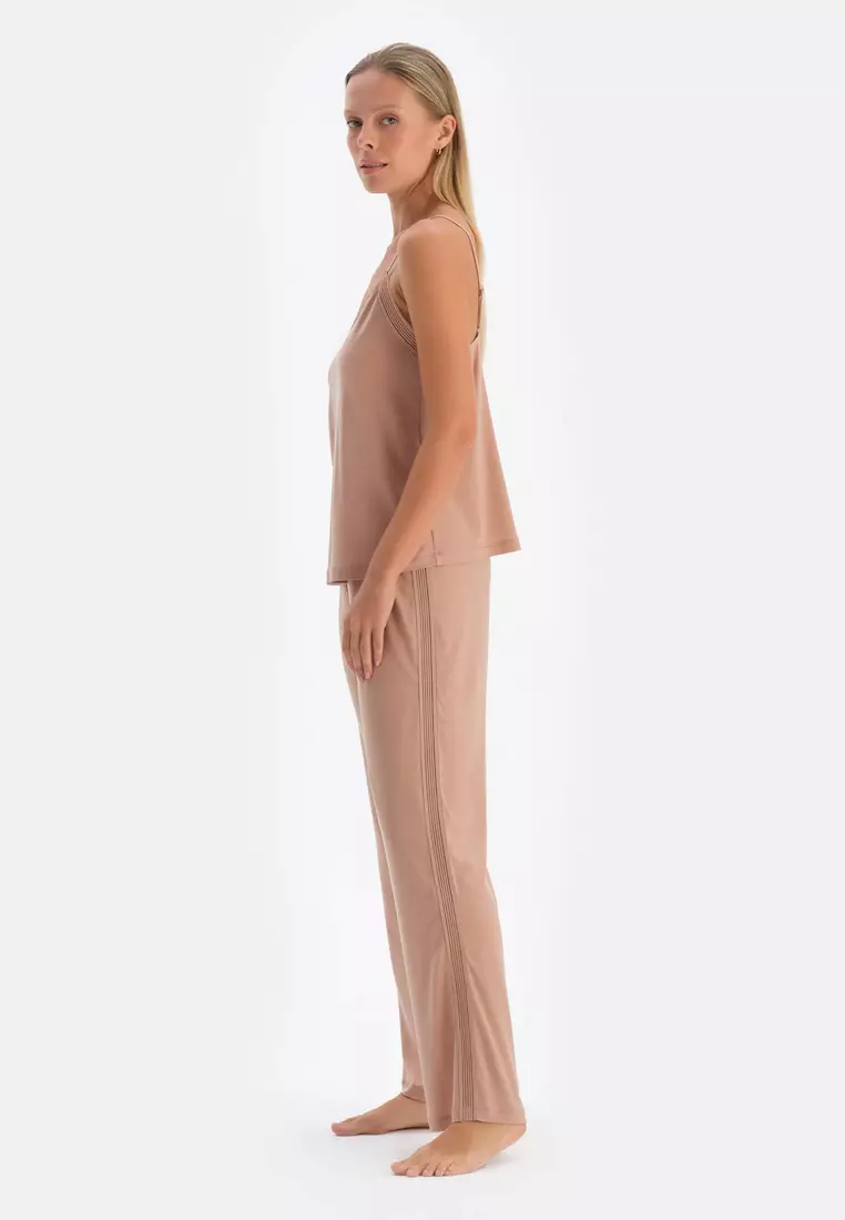 Light Brown Trousers, Regular, Long Leg, Underwear for Women