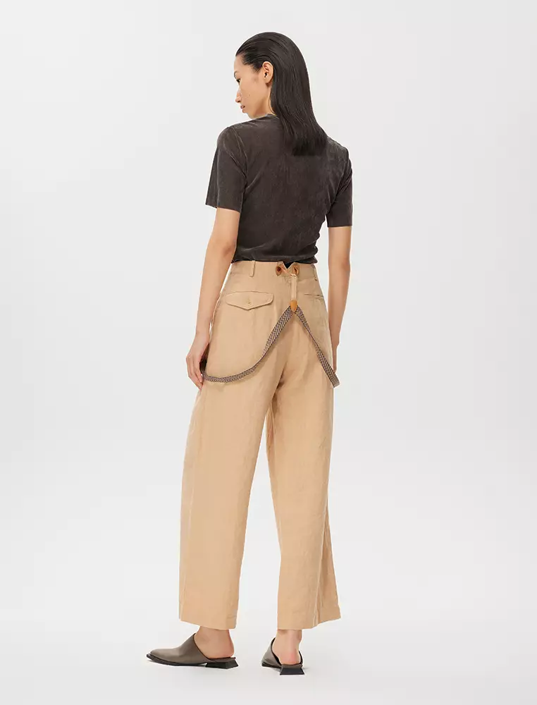 Eco-Friendly Loose Everyday Casual Overalls Straight-Leg Long Pants