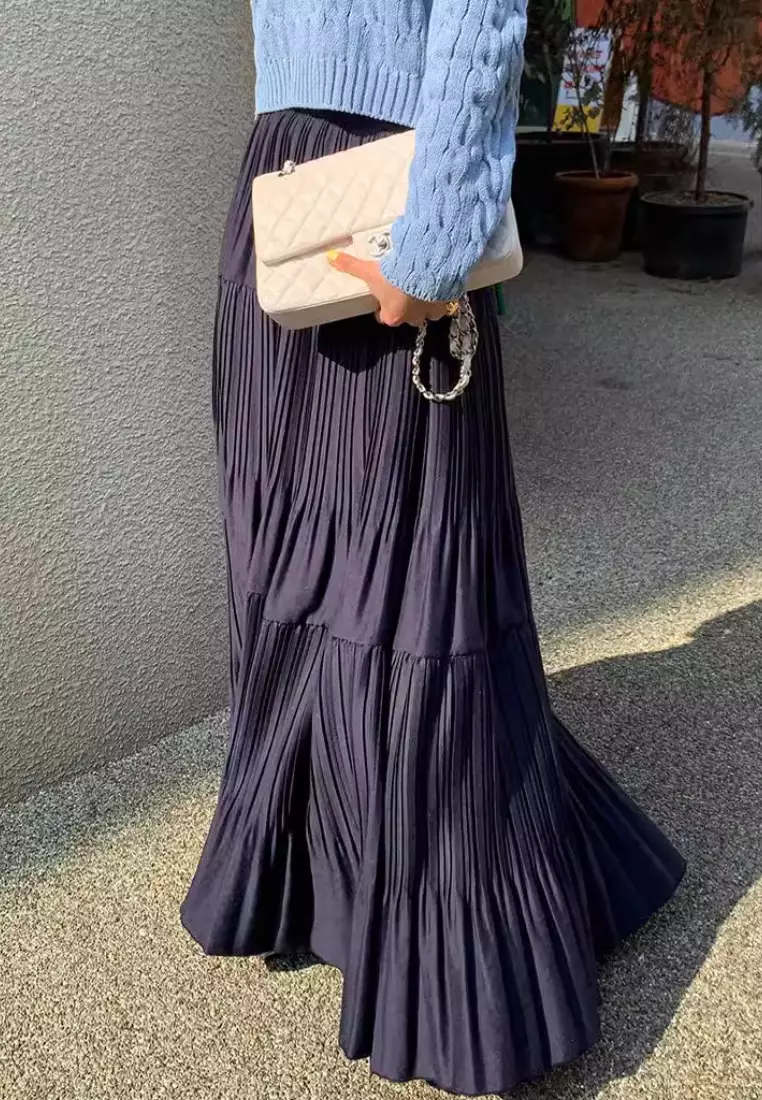 Elegant pleated skirt K061809-DB