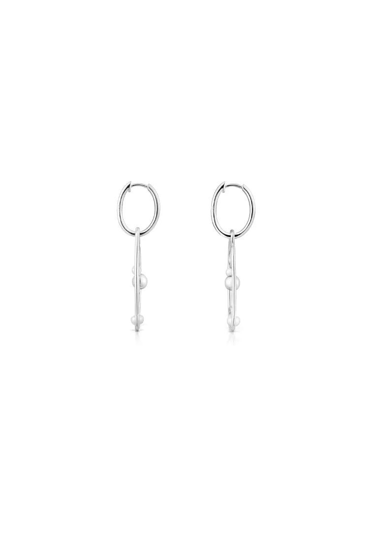 Tous TOUS Tsuri Silver Hoop Earrings with Cultured Pearls 2024 | Buy Tous  Online | ZALORA Hong Kong