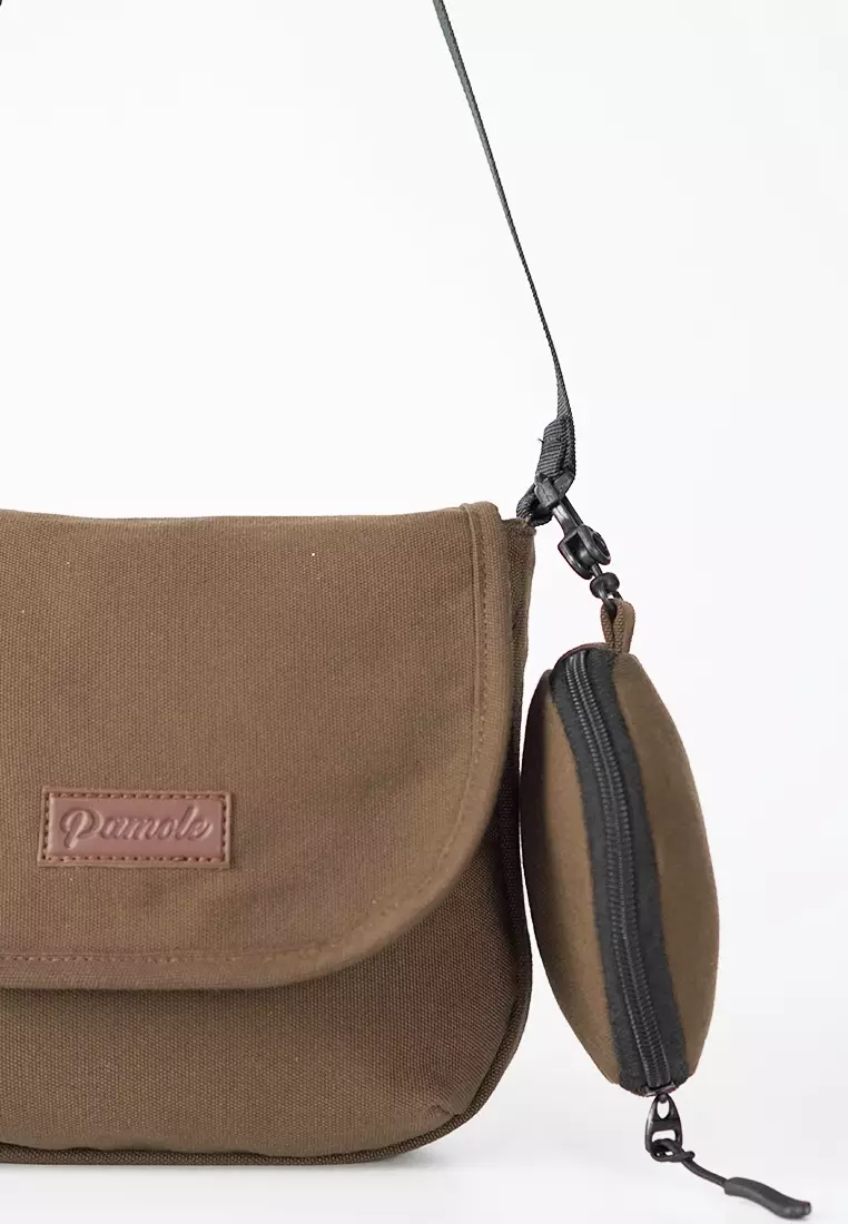 Tas Selempang Sling Bag Waterproof Anti Air Penutup Resleting Yua Series - Coklat