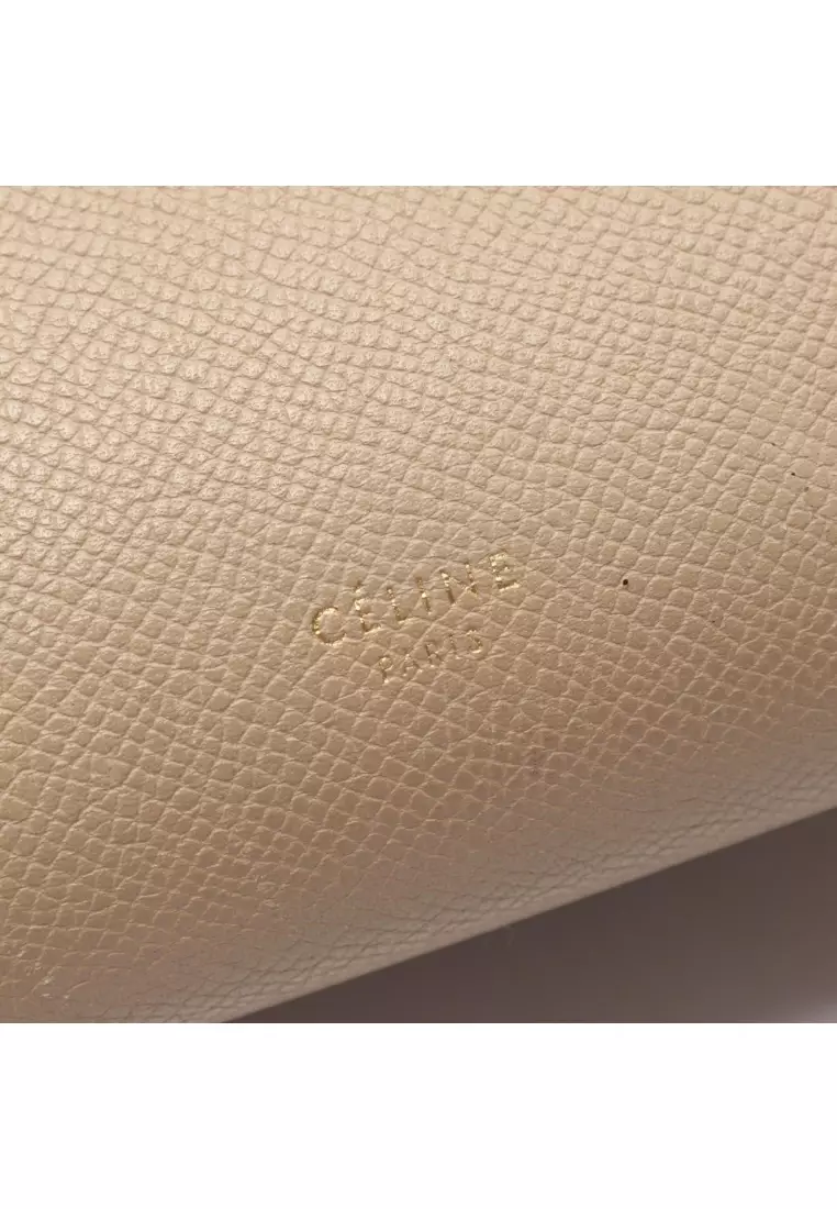 Pre-Loved Celine BELT BAG MINI belt bag mini Handbag leather beige 2WAY