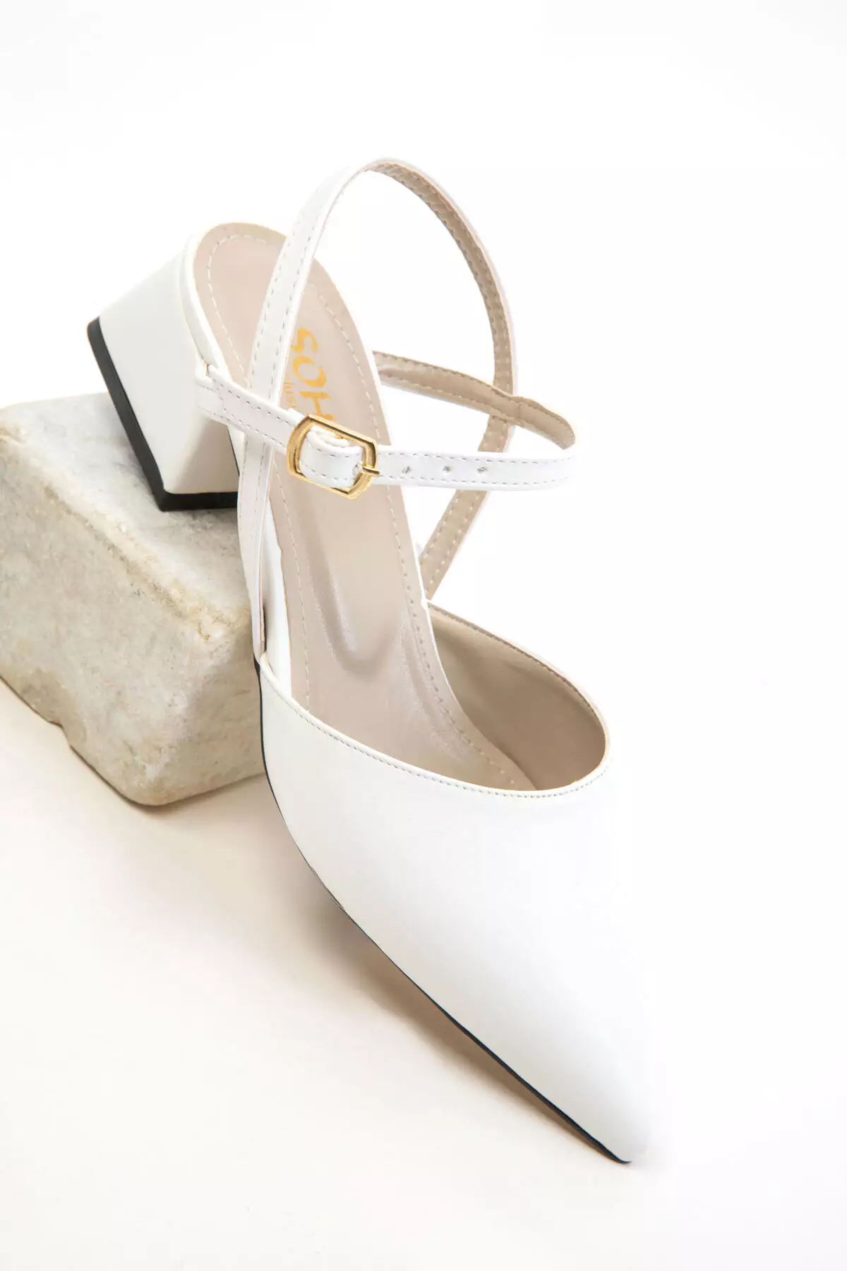 White Women's Classic Heeled Shoes 20655