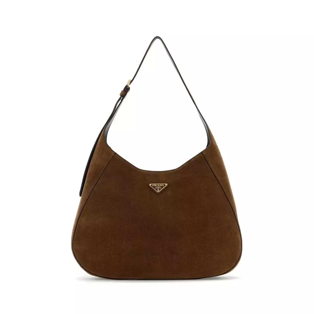 Shoulder Bag Prada Bag Big Size Prada Large Arqué Leather Shoulder Bag Brown FARFETCH ID