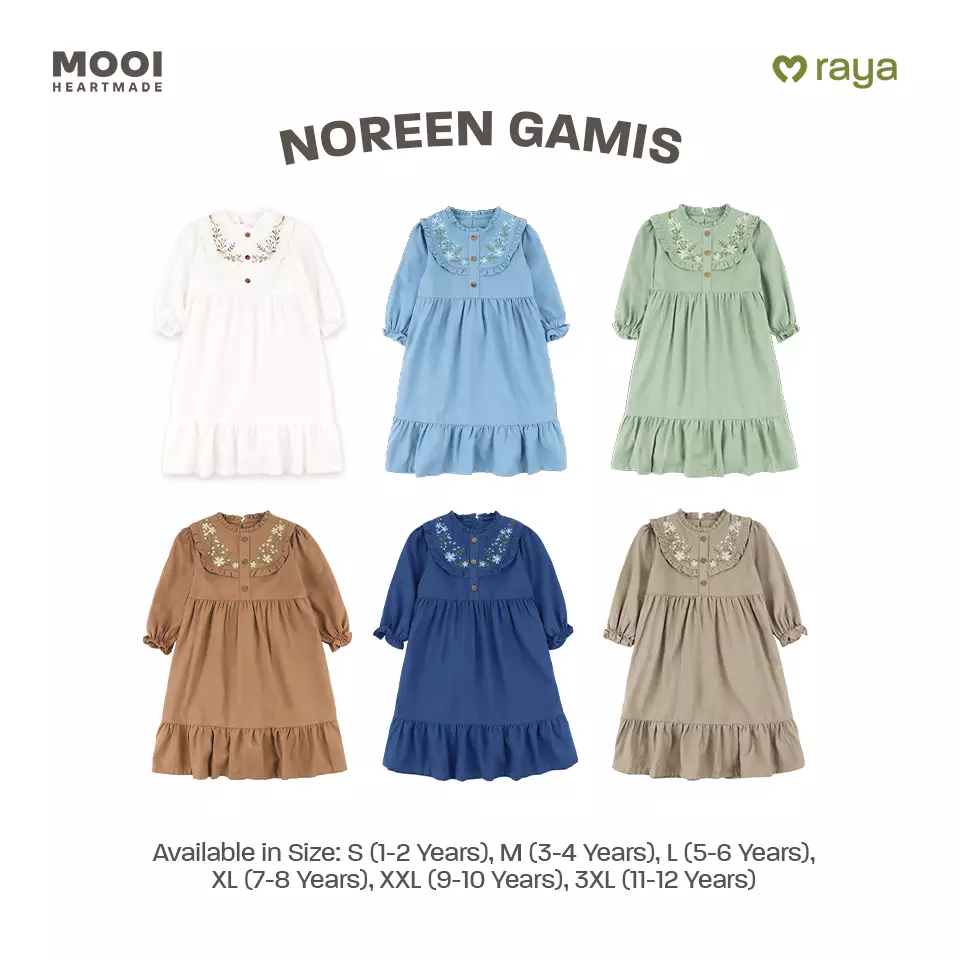 Mooi Dress Anak Gamis Anak Perempuan Raya Collection Noreen Gamis - Khaki