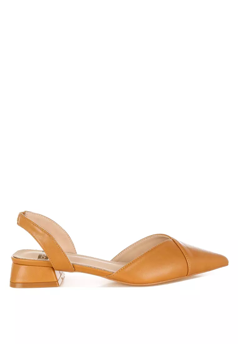 Rag & CO. Soft Leather Slingback Sandals In Tan