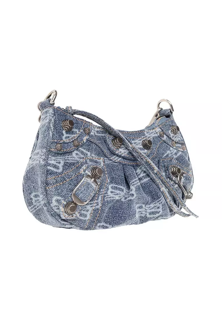 Le Cagole Mini With Chain BB Monogram 斜背包(牛仔布)