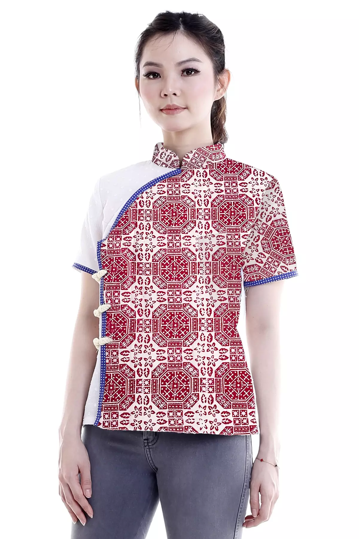 Juniper Latar Merah Batik Blouse