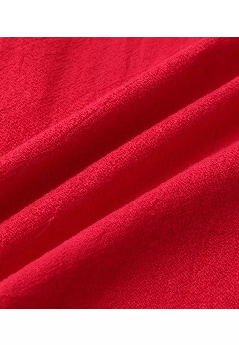 Loose Square-neck Linen Shirt YL-SKD01