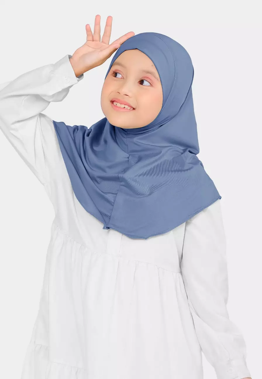 Cotton Bee - Atiyah Bergo Anak | Hijab Instan Anak - Blue Ocean - M