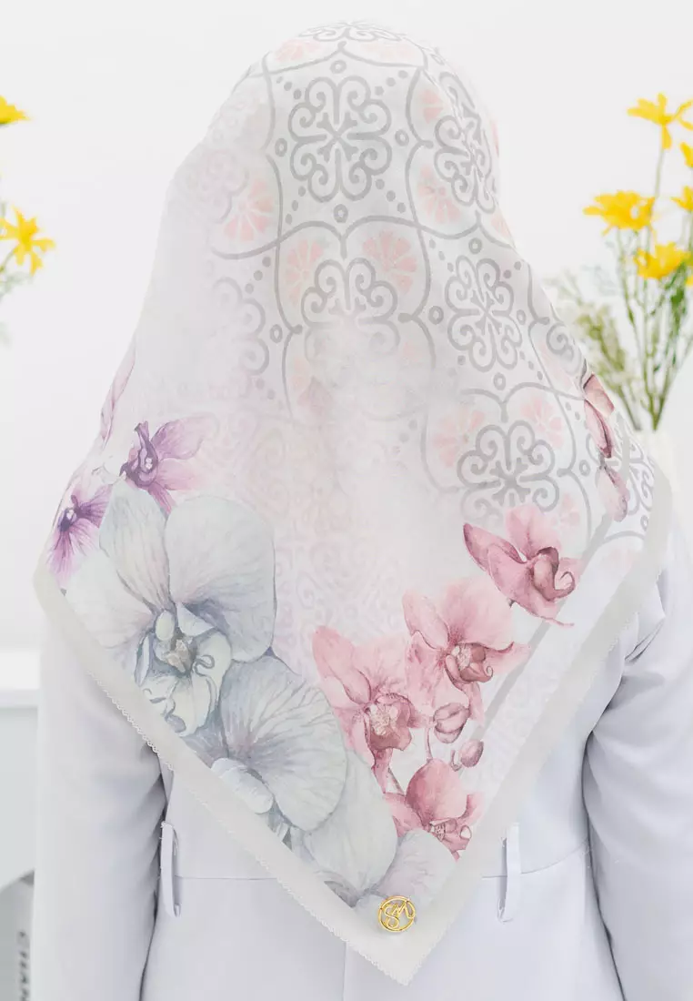 Orchidz Signature Square Voile Scarf Hijab Premium Wanita Sugarcane