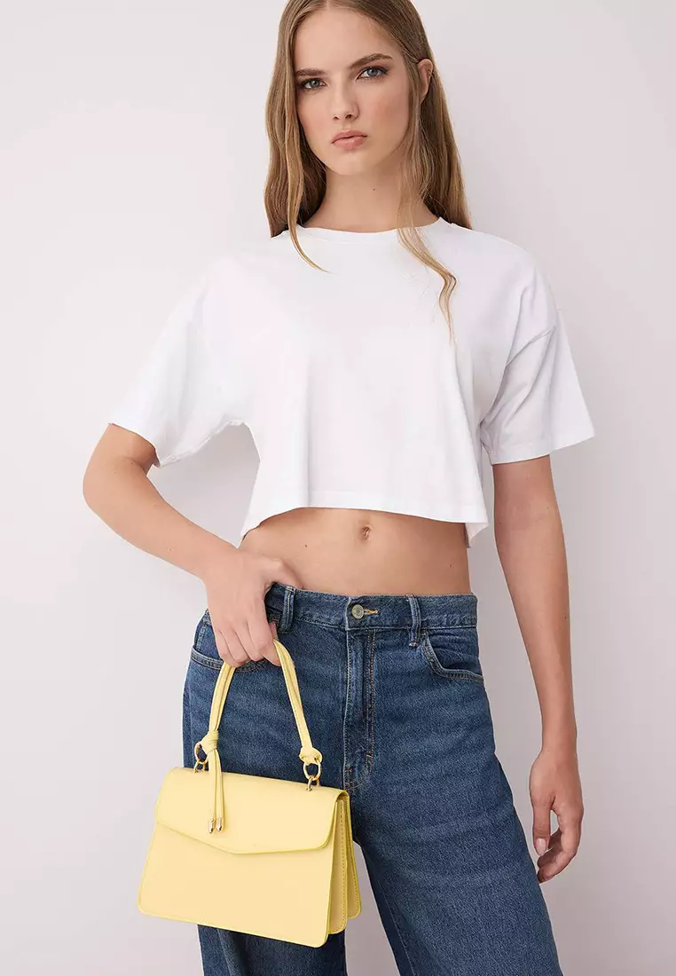 Yellow Cross Strap Mini City Shoulder Bag Takss25Oc00007