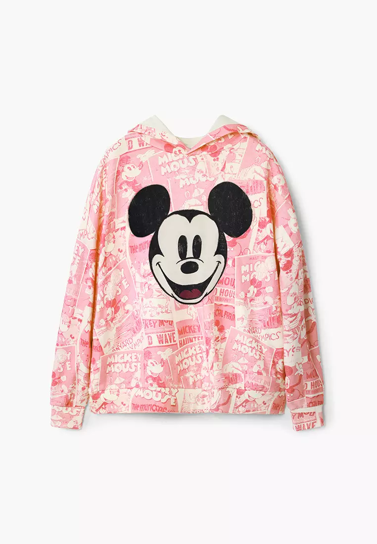 Desigual Woman Mickey Mouse hoodie with drawstring.