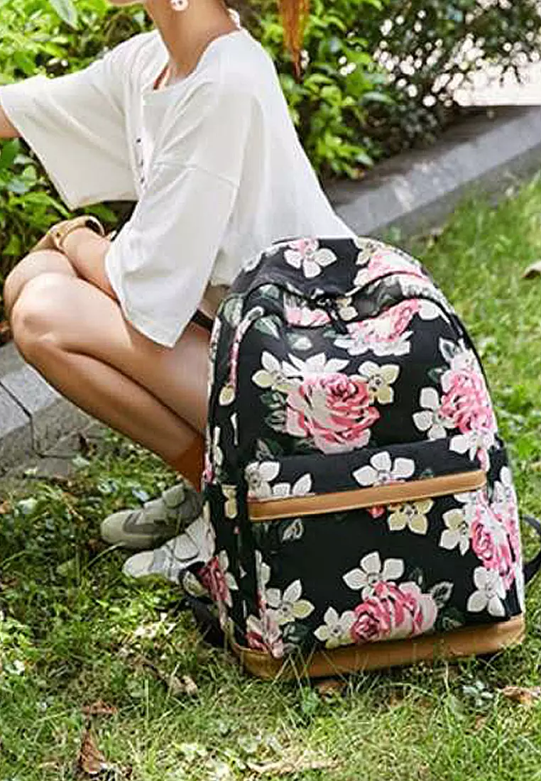 Converse floral print backpack hot sale