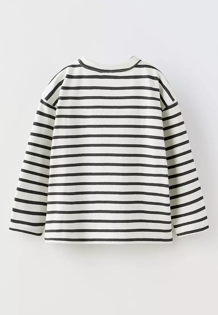 ★ドイツ発*ZARA*新作*STRIPE ジャガードTシャツ/RH★ ☆ドイツ発*ZARA*新作*STRIPE ジャガードニットTシャツ/R