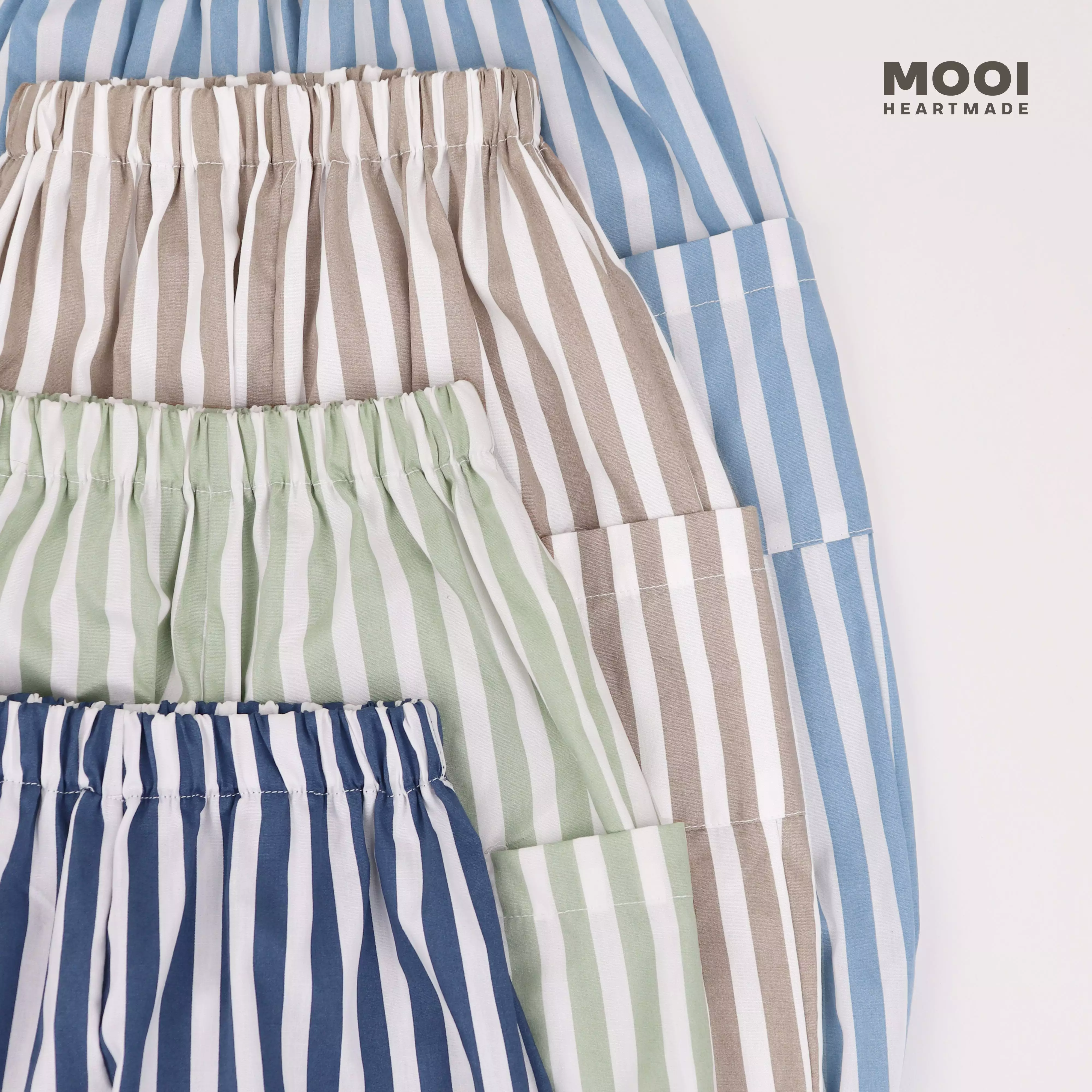 Mooi Celana Panjang Chinos Anak Seiju Striped Pants - Dusty Blue