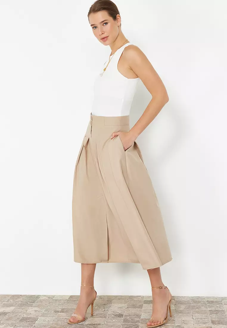 Pleated Midi Skirt