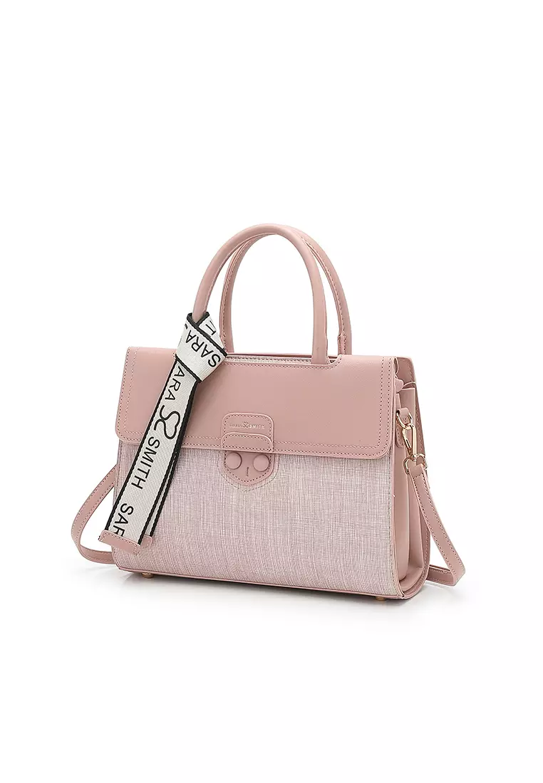 Women's Top Handle Bag / Sling Bag / Crossbody Bag (Tas Selempang / Tas Tangan) - Merah Jambu