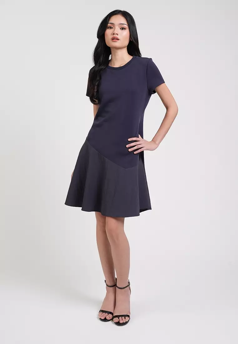 Crystal Modern Diagonal Seam A-Line Dress