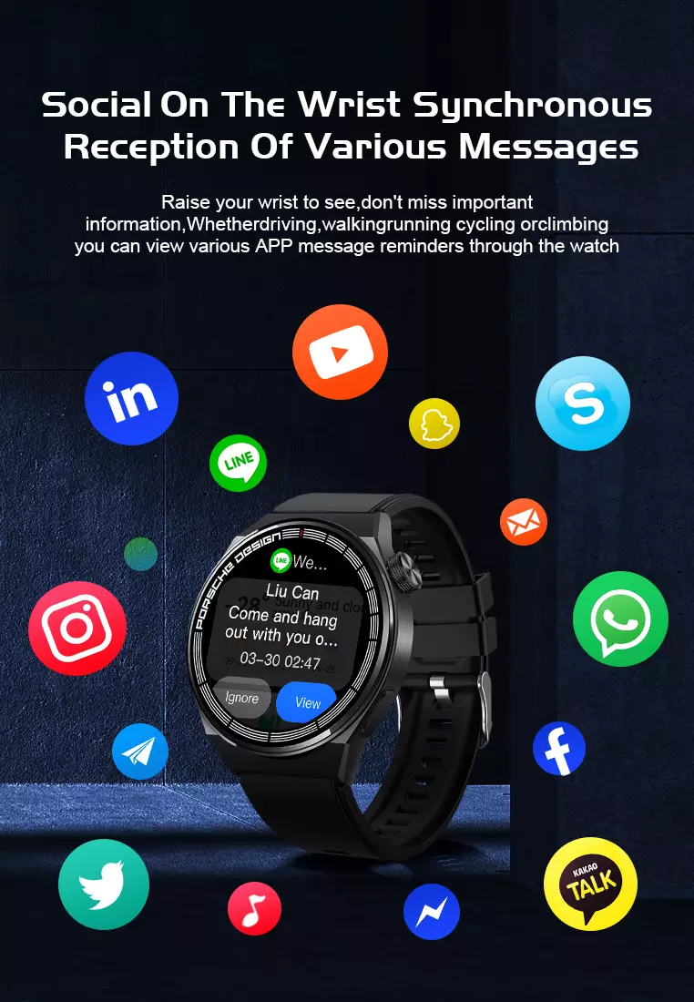Smart Watch GT8 Hot Sale New Wireless Charger Full Touch Screen Jam Tangan Pintar perak hitam