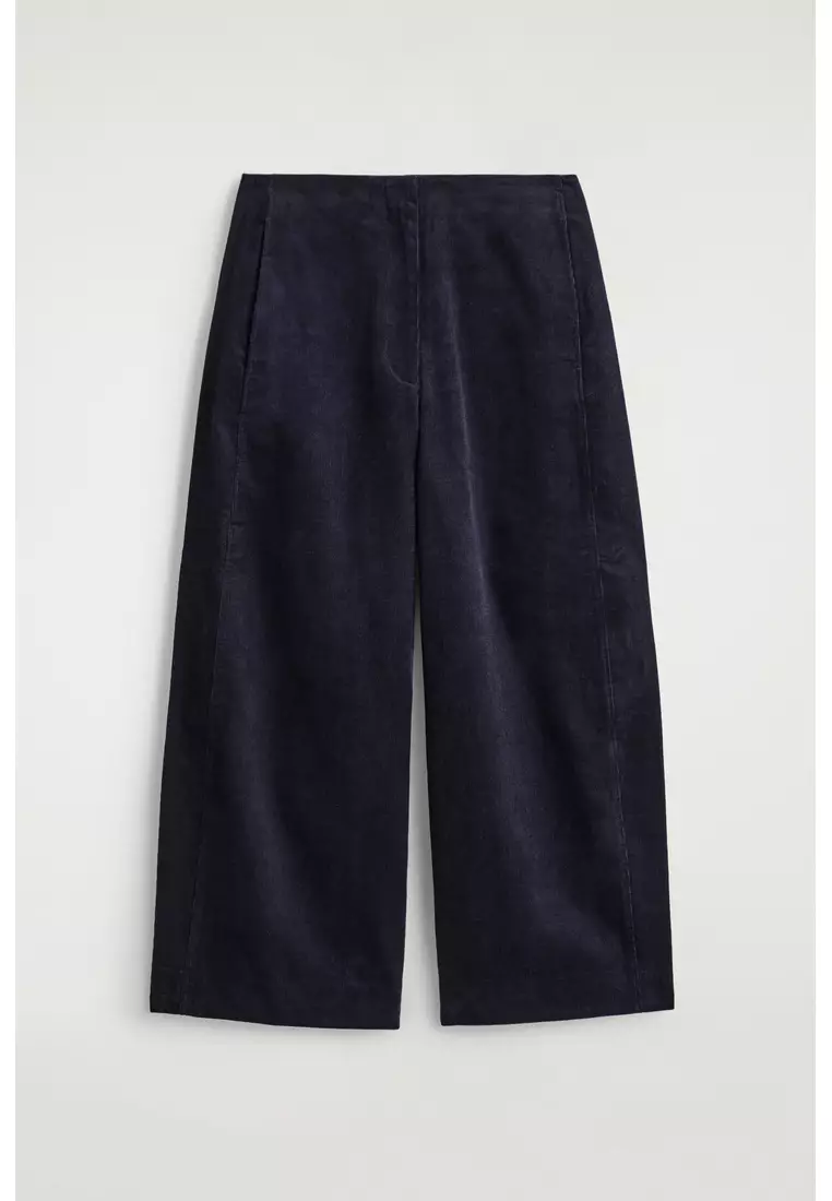 CORDUROY BARREL-LEG TROUSERS