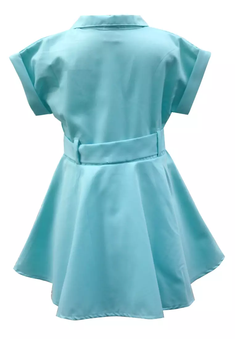 Two Mix Dress Anak Perempuan Kasual Bonus Bandana Bahan Kain Katun Usia 1-8 Tahun 4140