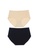 Kiss & Tell black and beige 2 Pack Seamless High Waisted Panties in Black & Nude EAF29US56DFE6DGS_1