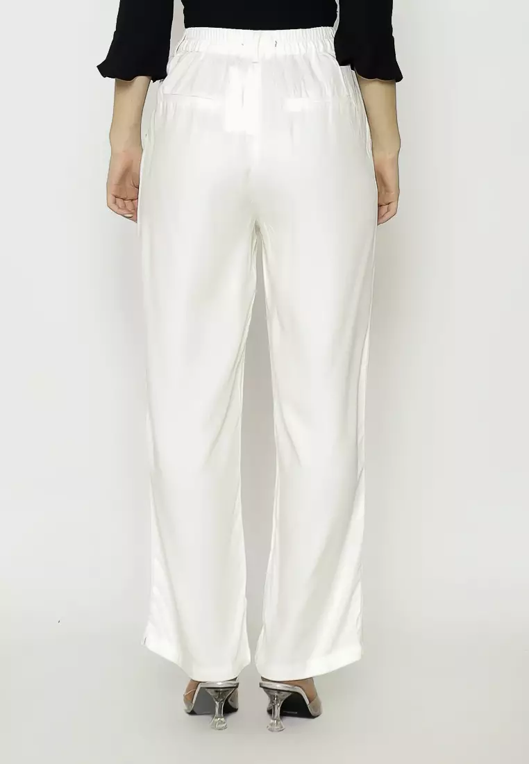 Urban Exchange Noya White Palazzo Pants - Celana Panjang Putih Broken White