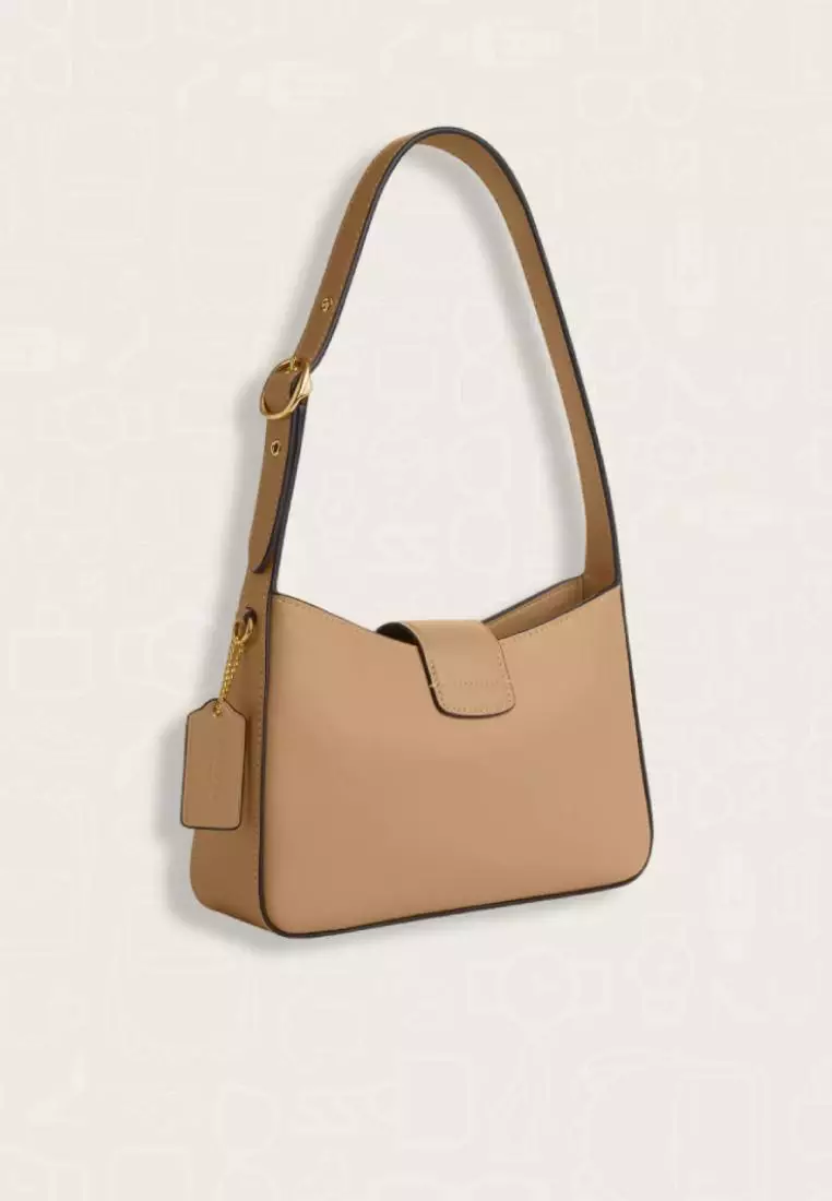 Coach Eliza Shoulder Bag With Leather Covered Closure Tan