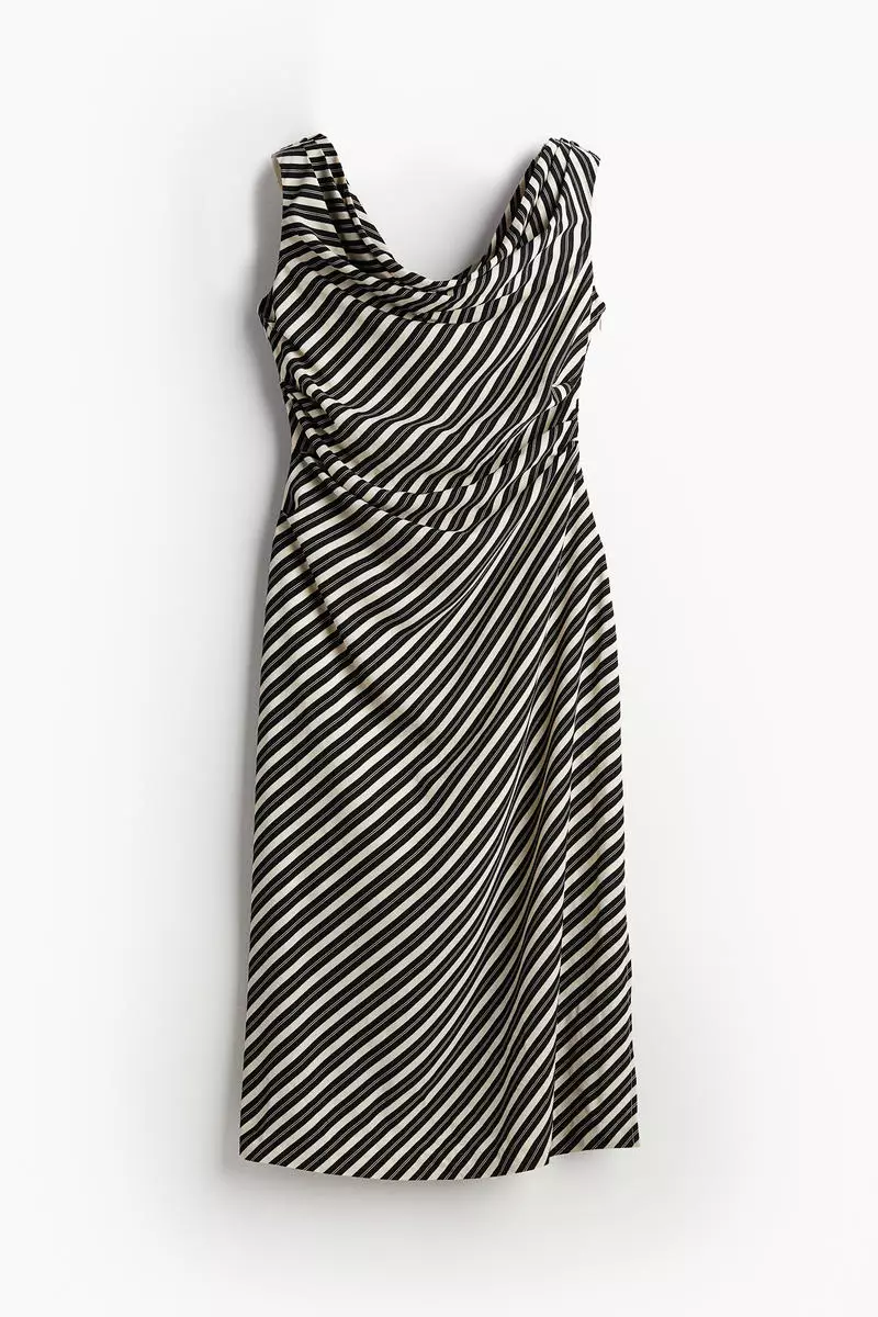Draped one-shoulder dress