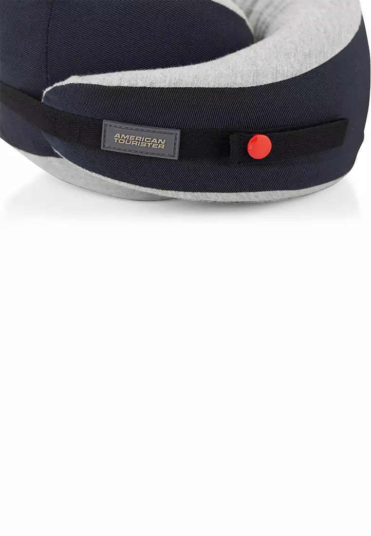 AT ACCESSORIES TRAVEL PILLOW WITH HOODIE - NAVY