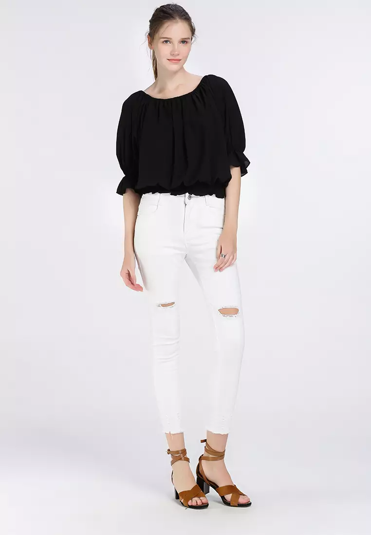 mid arm length blouse