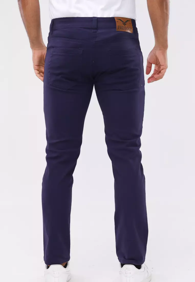Colored Long Pants Slim Tapered Stretch