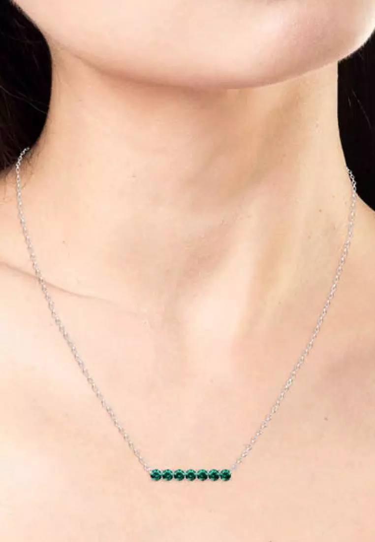 Myriad Birth Stone Pendant May Emerald WG - Kalung Crystal by Her Jewellery