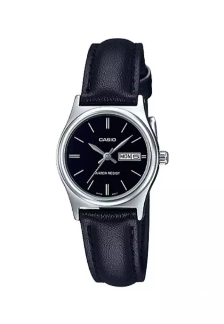 Womens watch black leather new arrivals band