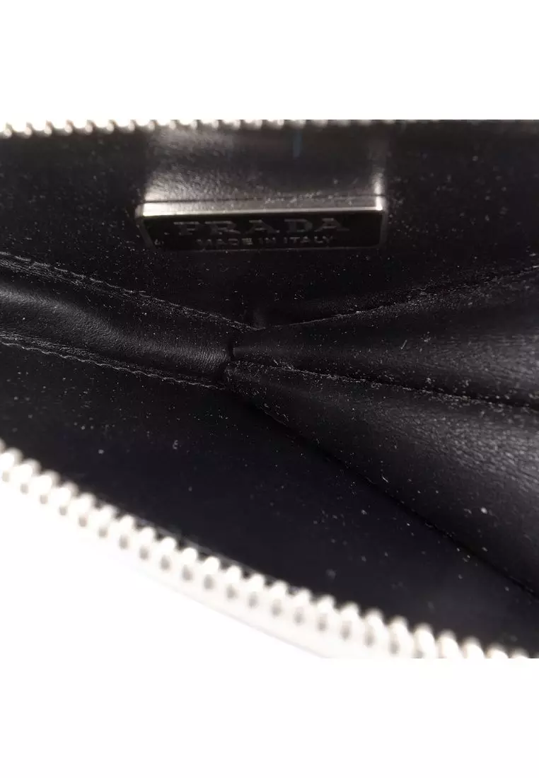 Pre-Loved Prada Mini Brushed Leather Triangle Chain Pouch