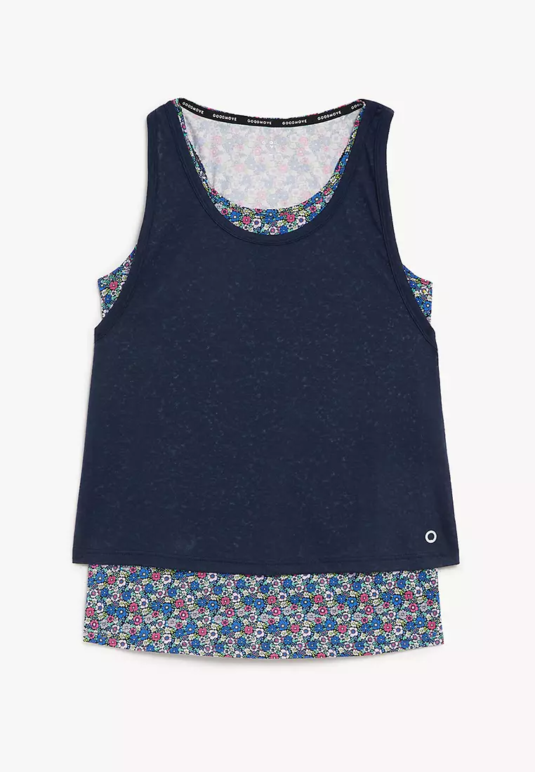 Printed 2-In-1 Vest Top