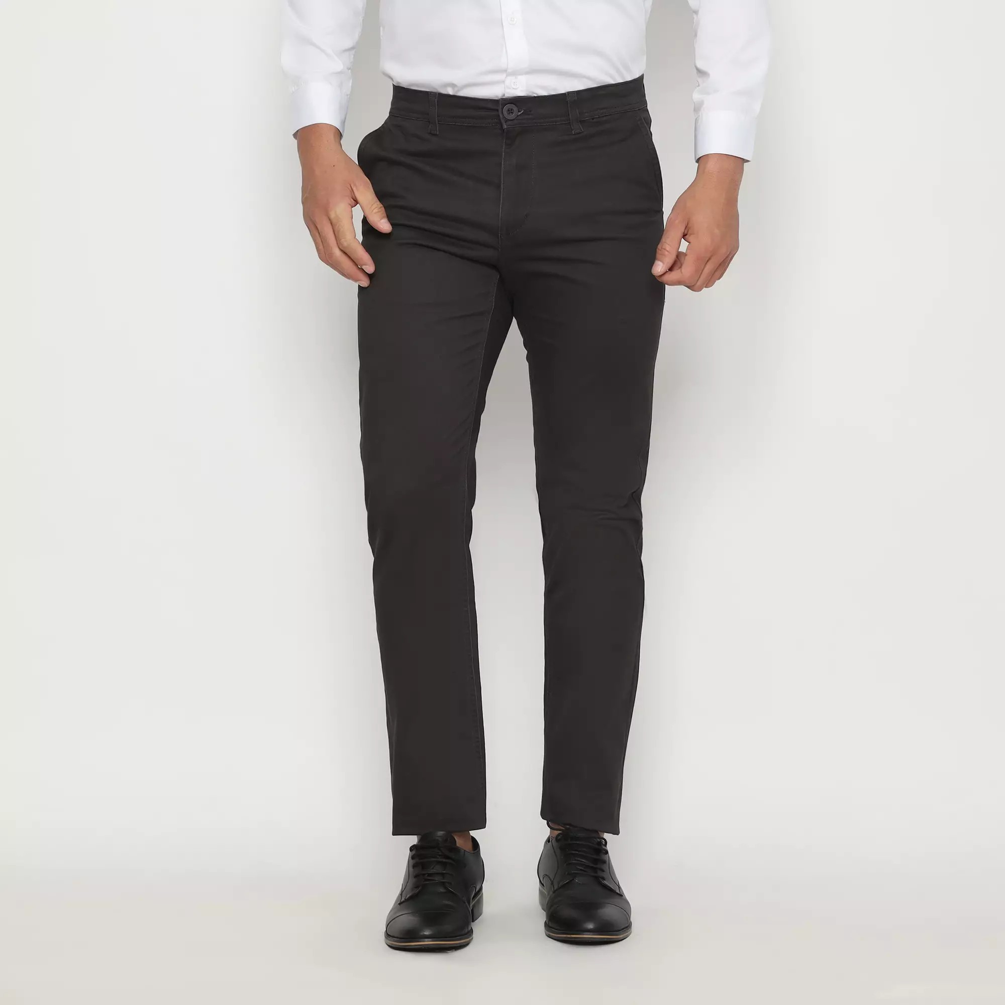 Platini Celana Pria Chino Panjang Abu Tua Stretch 588035