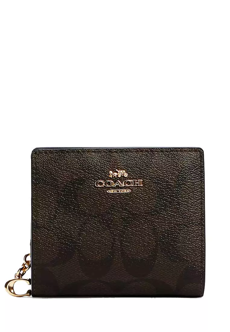 Buy COACH COACH Snap Wallet In Signature Canvas 2024 Online | ZALORA