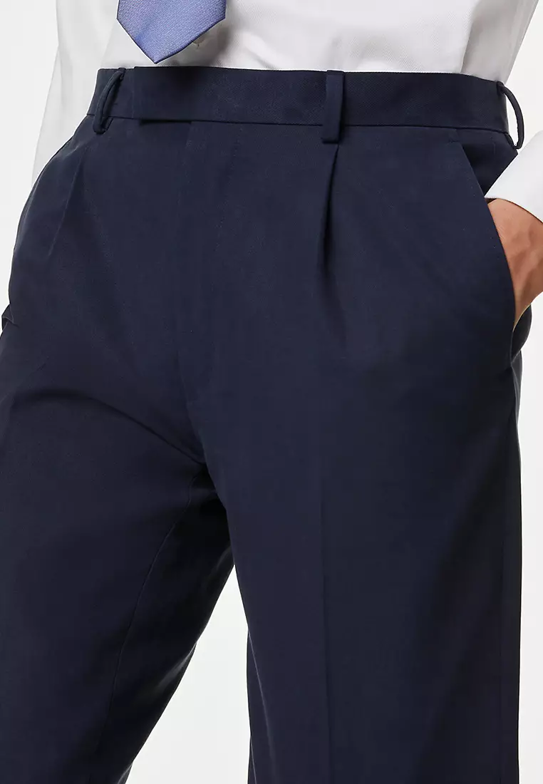 Cotton Blend Trousers