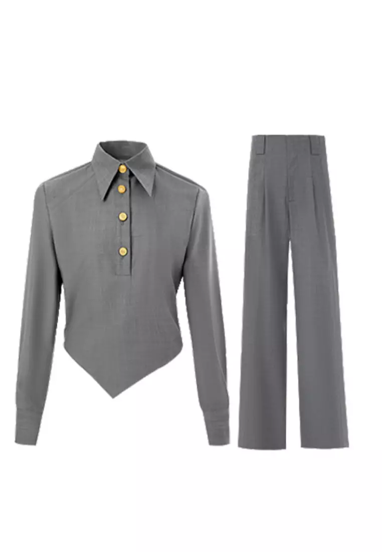 2025 new style minimalist style trousers suit K091611GY